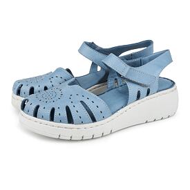 Lederen damessandalen Heda, blauw