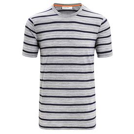 Heren T-shirt Merino Blend Wave SS Tee Stripe Icebreaker Metro