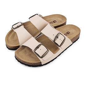 Dames anatomische kurken slippers Clara, crème