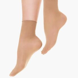Dames nylon sokken 30 DEN met losse boord, huidkleur
