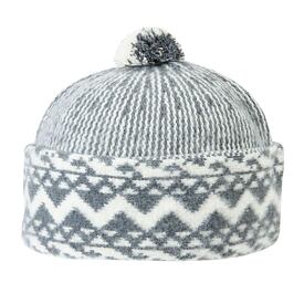 Wollen muts "zmijovka" (met adder-patroon), grijs-wit