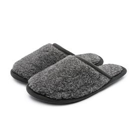 Wollen slippers, donkergrijs