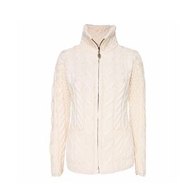 Wollen damestrui Supersoft Merino met ritssluiting, naturel