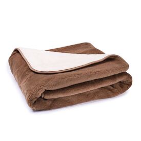 Merino wollen deken met kameelwol, dubbellaags, bruin