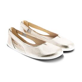 Lederen barefoot ballerina's Be Lenka Bellissima, goud