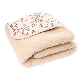 Deken van Merinowol, dubbellaags met voering beige