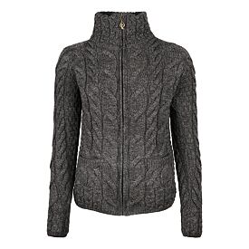 Wollen damestrui Supersoft Merino met ritssluiting, donkergrijs