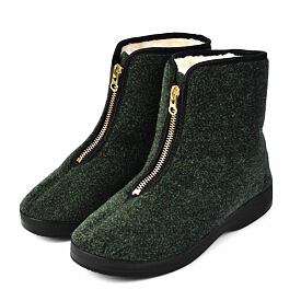 Heren omasloffen van schapenwol, groen