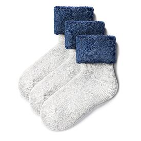 3 paar Merino sokken met schapenwol, badstof, blauw