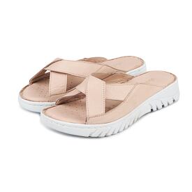 Lederen damesslippers Klaudie, roze