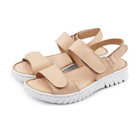 Dames leren sandalen Viktorie, beige