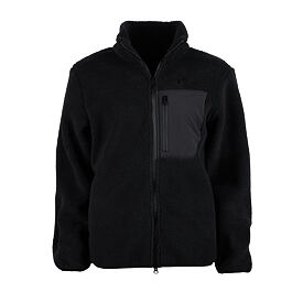 Fleece sweatshirt voor dames met tweerichtingsrits, zwart