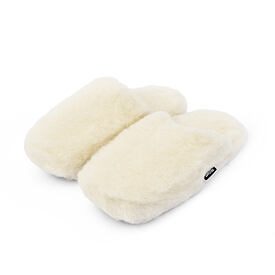 TV-pantoffels van schapenwol, naturel