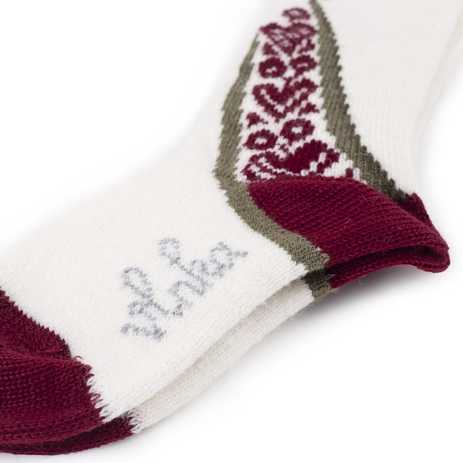Kinder kniekousen Merino folklore rood