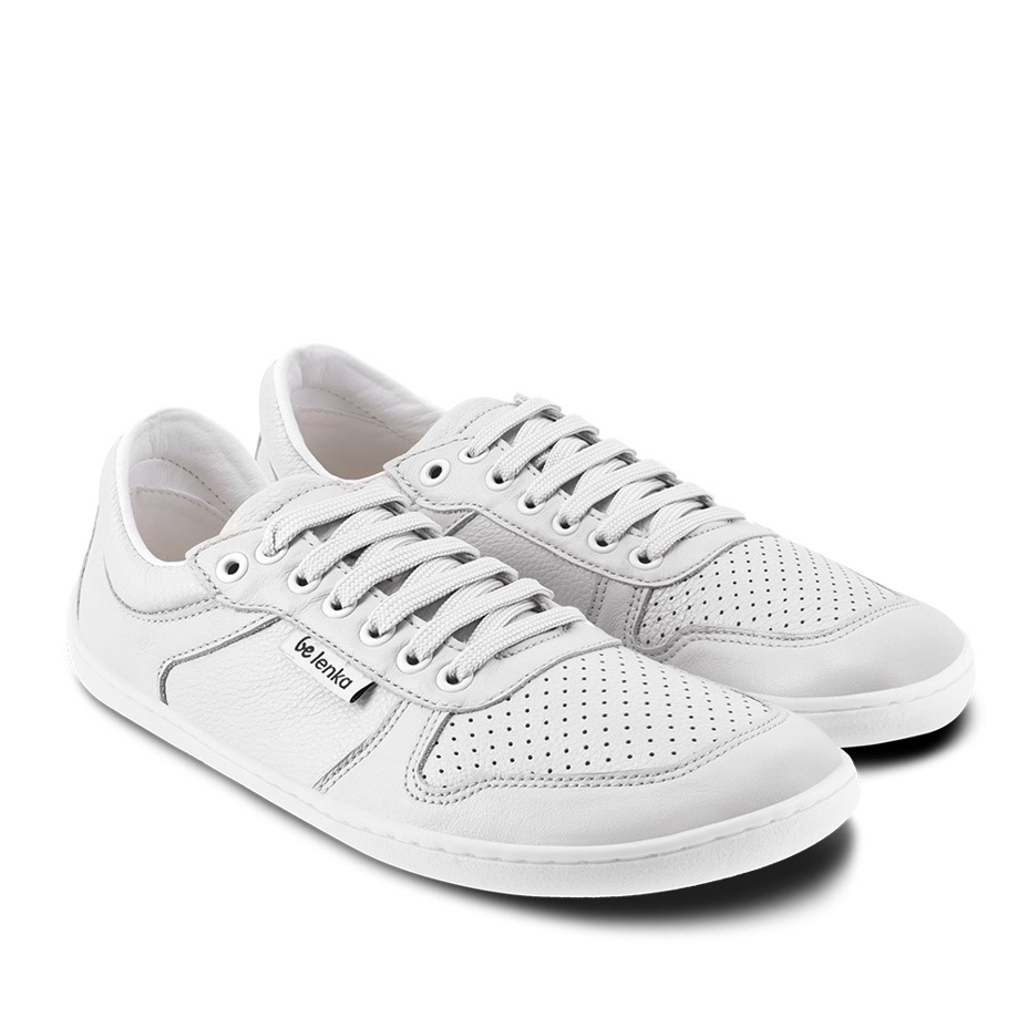 Lederen barefoot schoenen Champ, wit