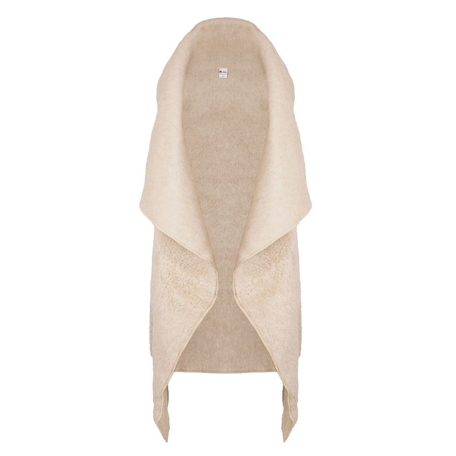 Wikkelvest van schapenwol beige