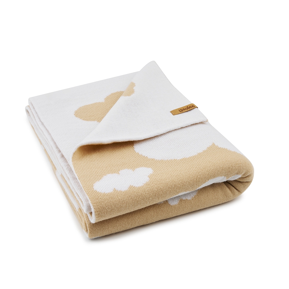 Wollen kinderdeken Wolkje, beige
