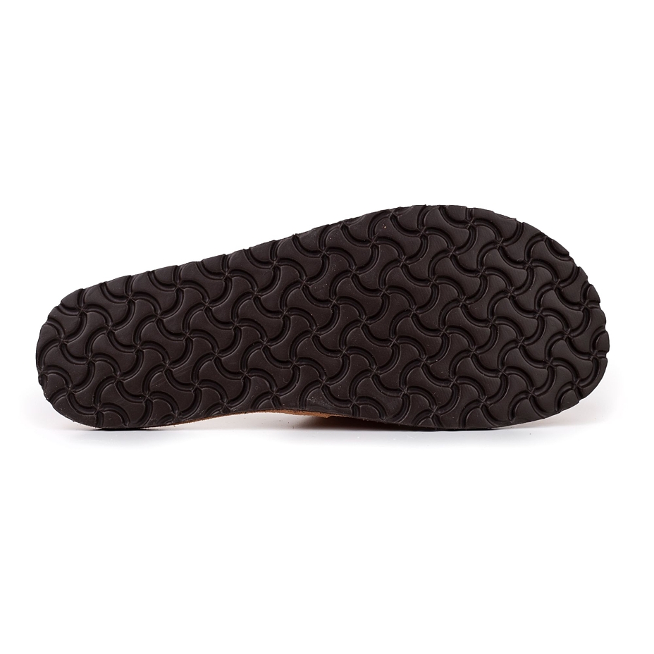 Heren lederen slippers met schapenwol Tom