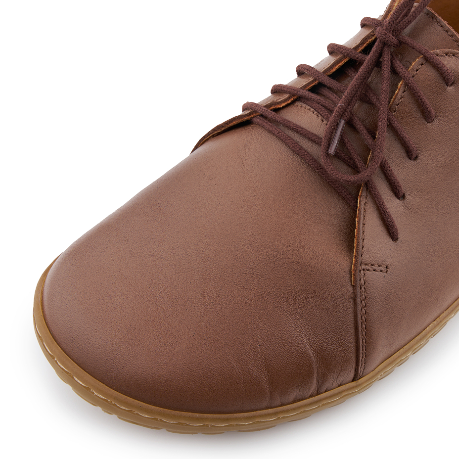 Heren leren Oleg barefoot schoenen, bruin