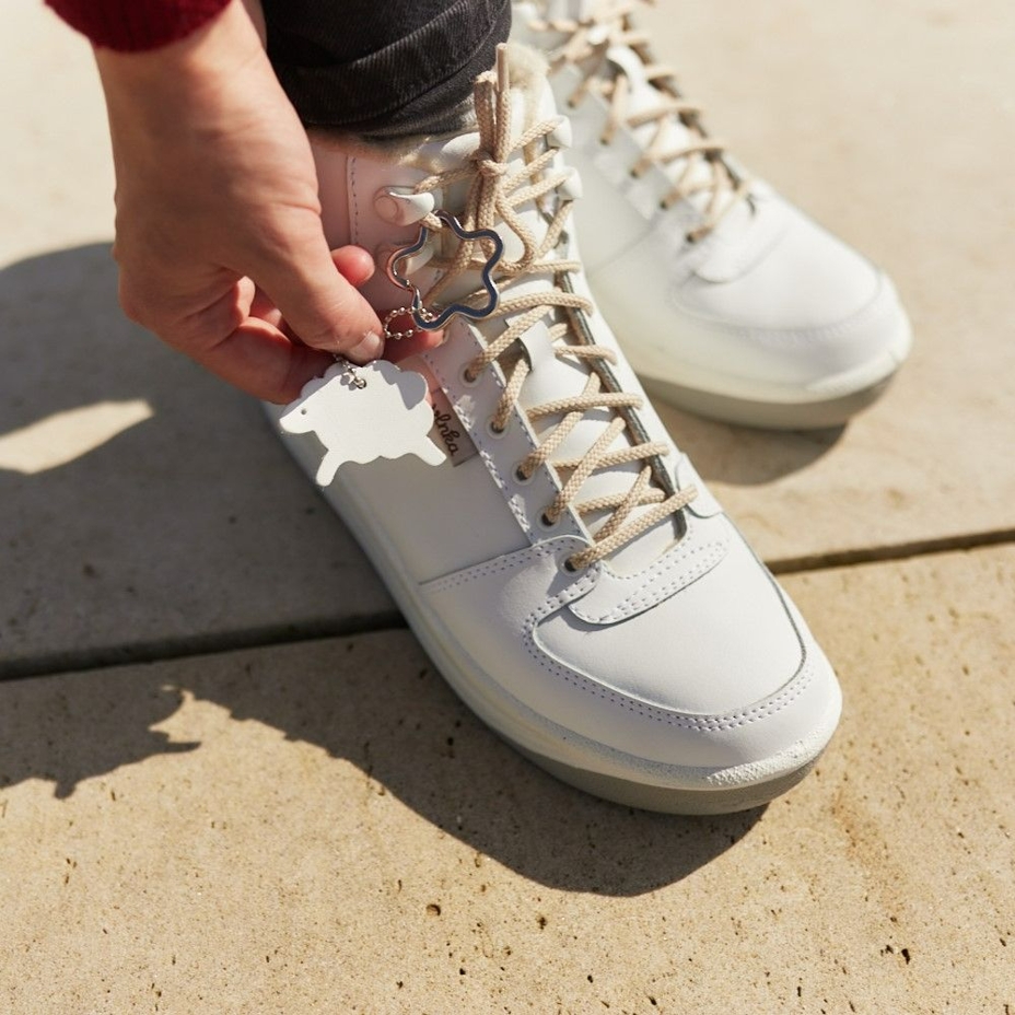 Dikke wollen Prestige-schoenen Vlnka hoog, wit