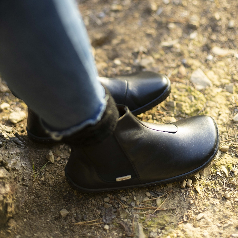 Dames leren Ophelia barefoot schoenen, zwart