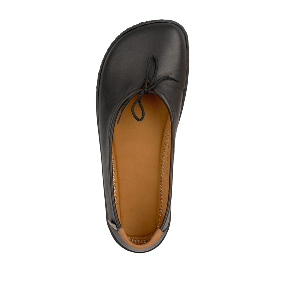 Dames barefoot leren ballerina's Tamara, zwart