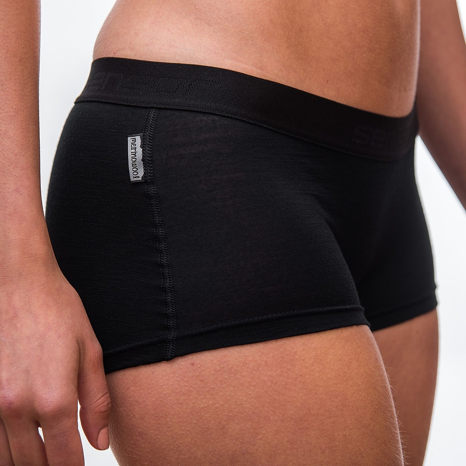 Dames slip functioneel met pijpjes Sensor Merino Active zwart