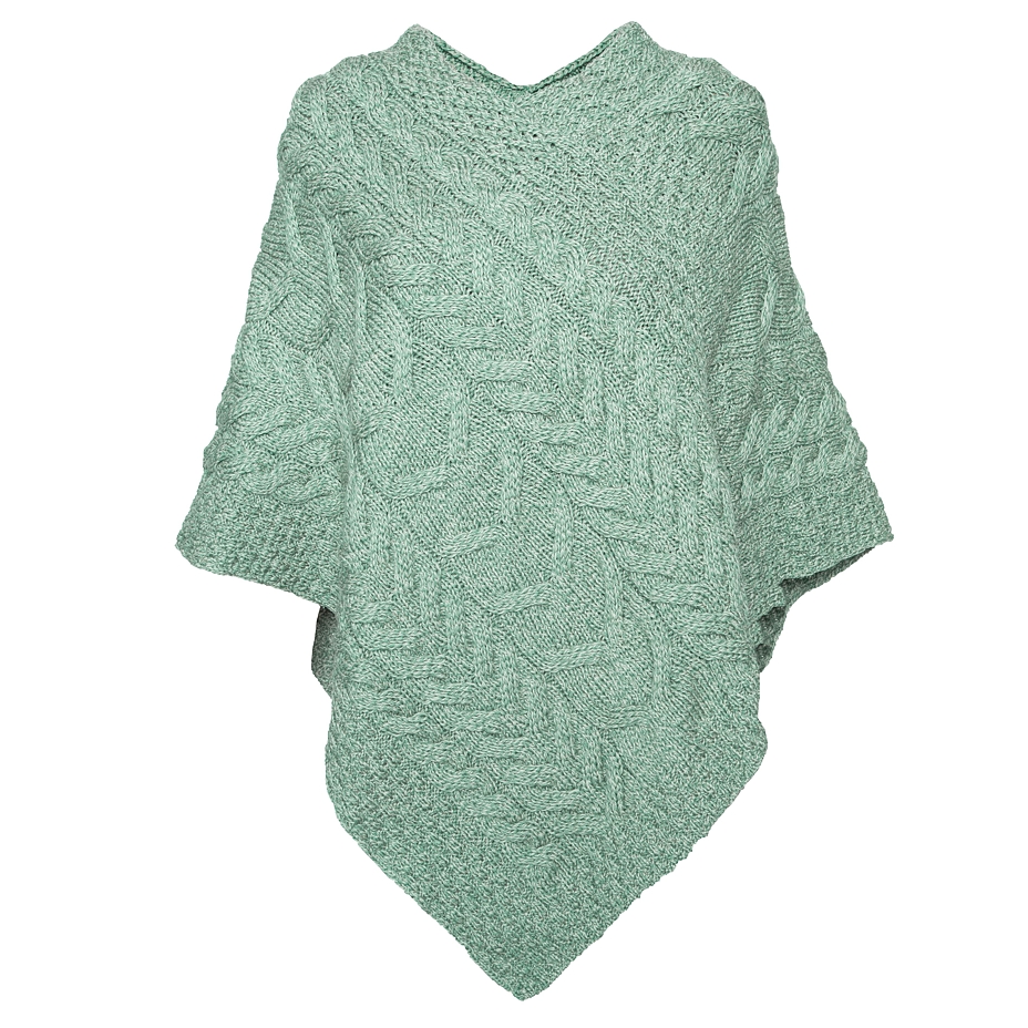 Wollen poncho Supersoft Merino, turquoise
