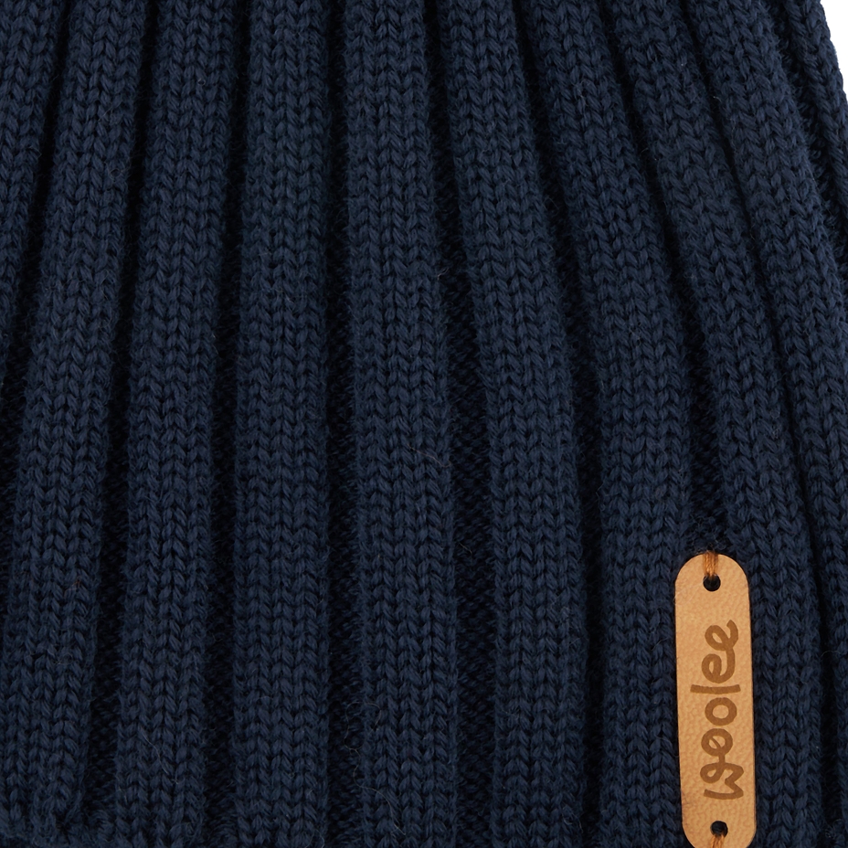 Wollen Woolee V34 muts donkerblauw