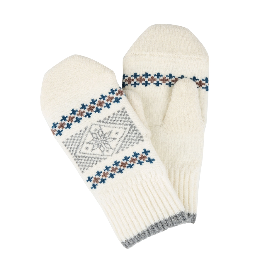 Wollen handschoenenen vlokje wit