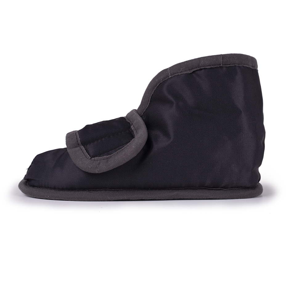 TV pantoffels Merino met klittenband, zwart