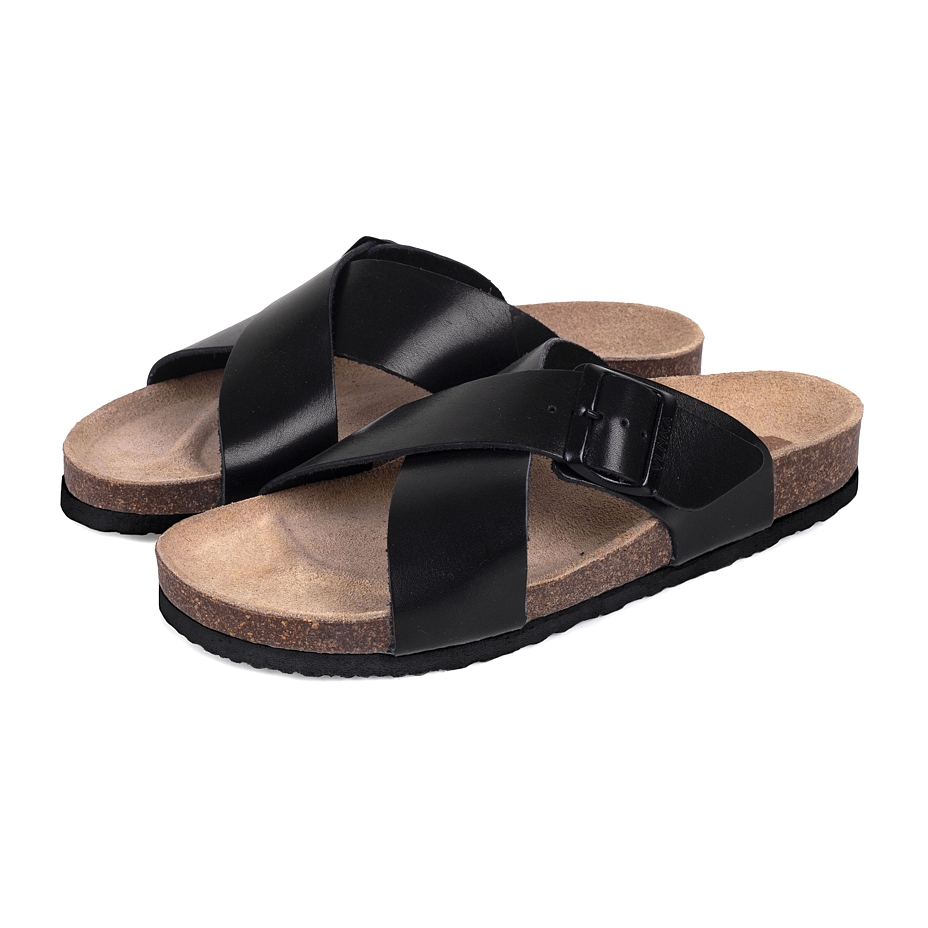 Heren kurken anatomische sandalen Martin, zwart