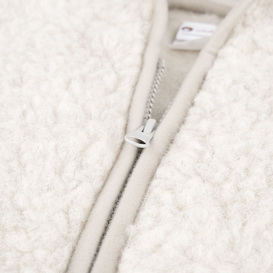 Schapenwollen sweatshirt met capuchon lichtgrijs