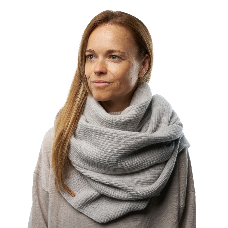 Wollen Woolee B07 sjaal lichtgrijs