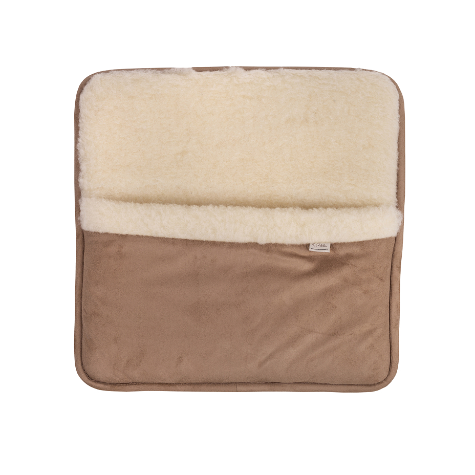 Schapenwollen voetenwarmer laag, bruin