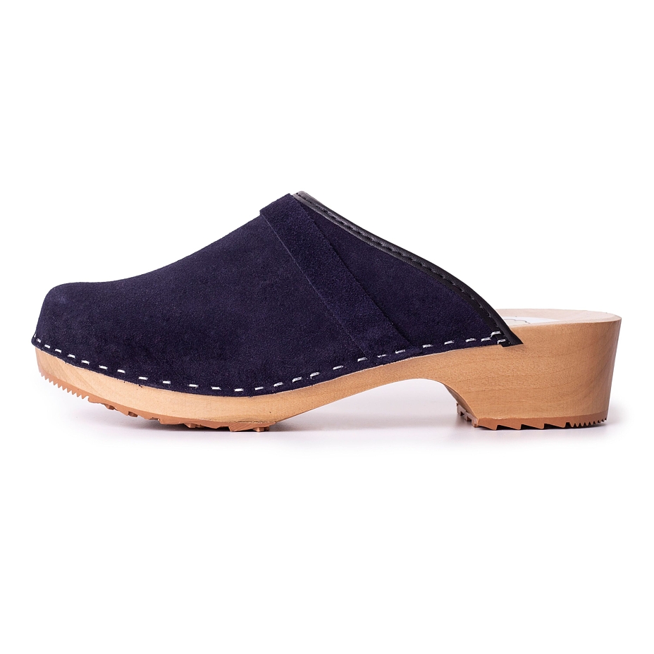 Dames anatomische klompen geborsteld leer, blauw