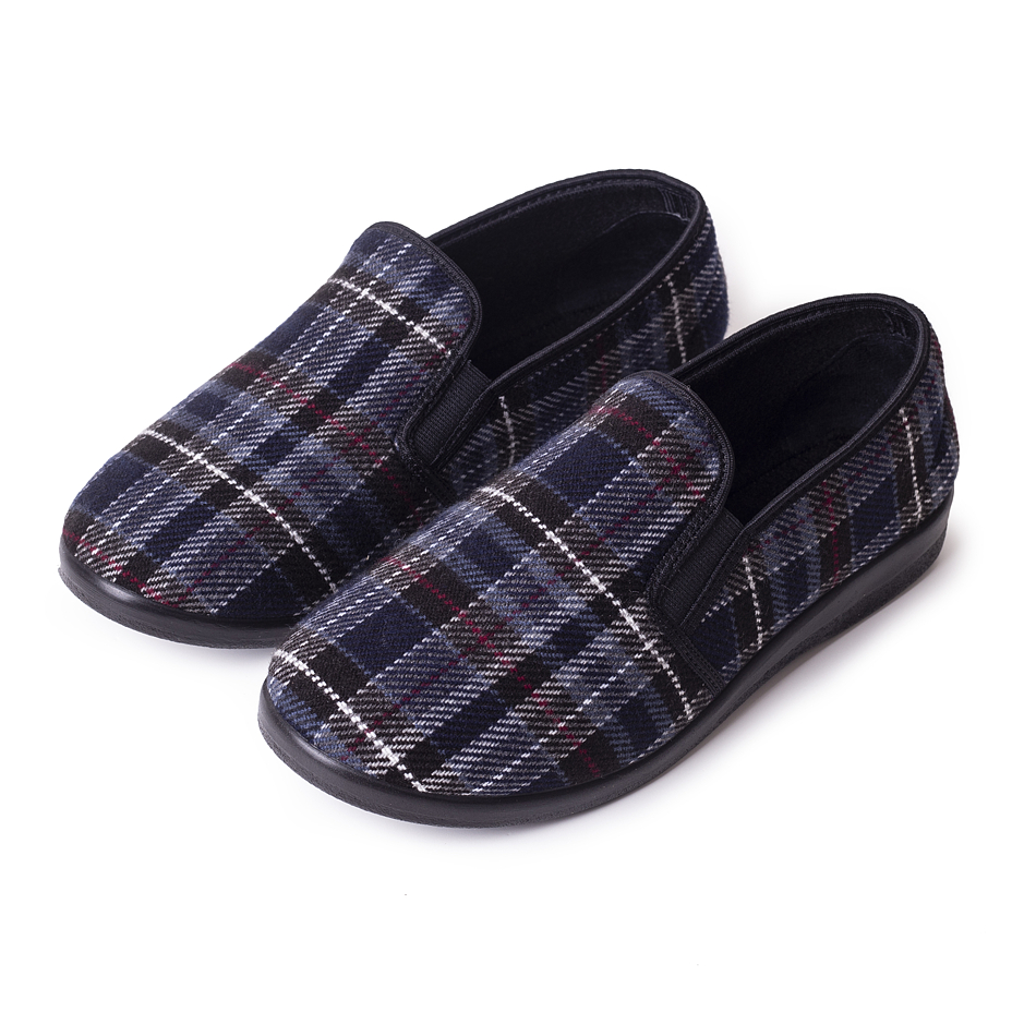 Heren antislip pantoffels geruit