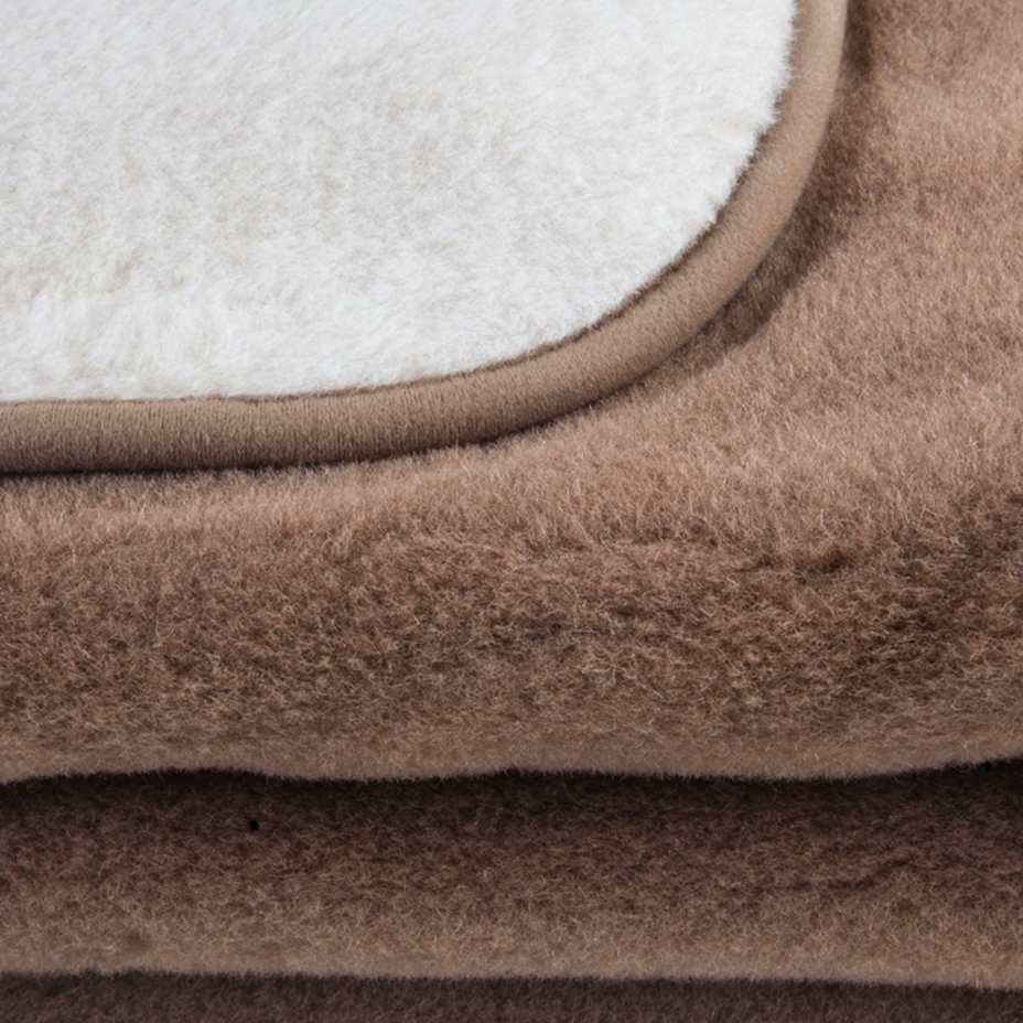 Merino wollen deken met kameelwol, dubbellaags, bruin