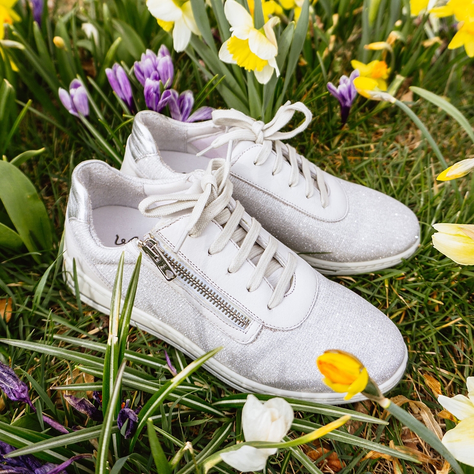 Dames lederen sneakers Irma, wit