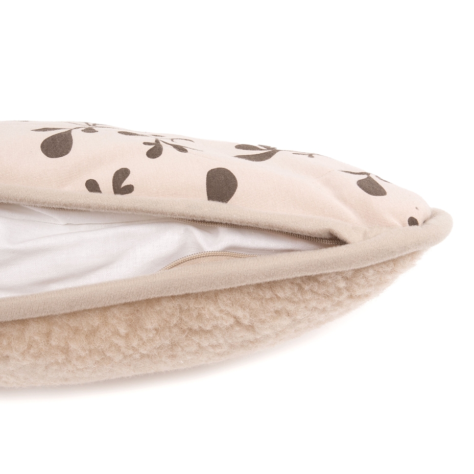 Schapenwol kussen met voering beige