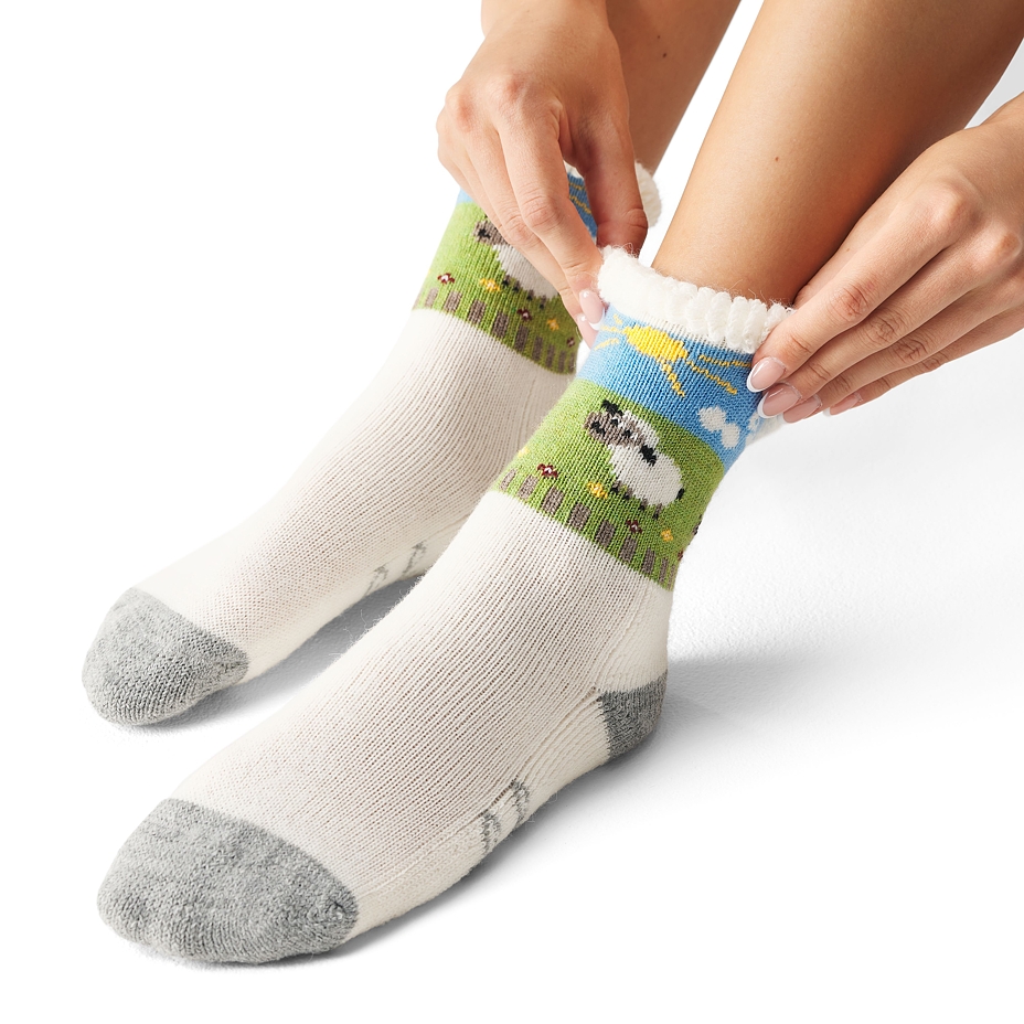 Schapen sokken Merino wolkje grijs