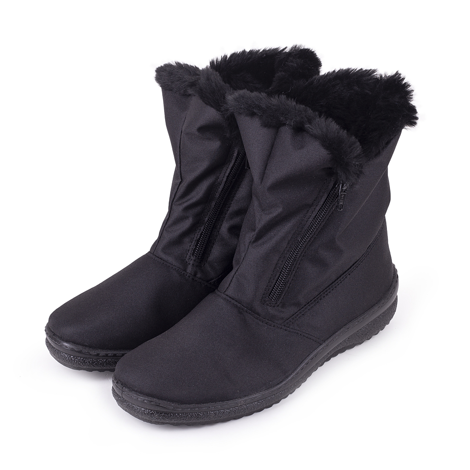 Dames snowboots met rits, zwart