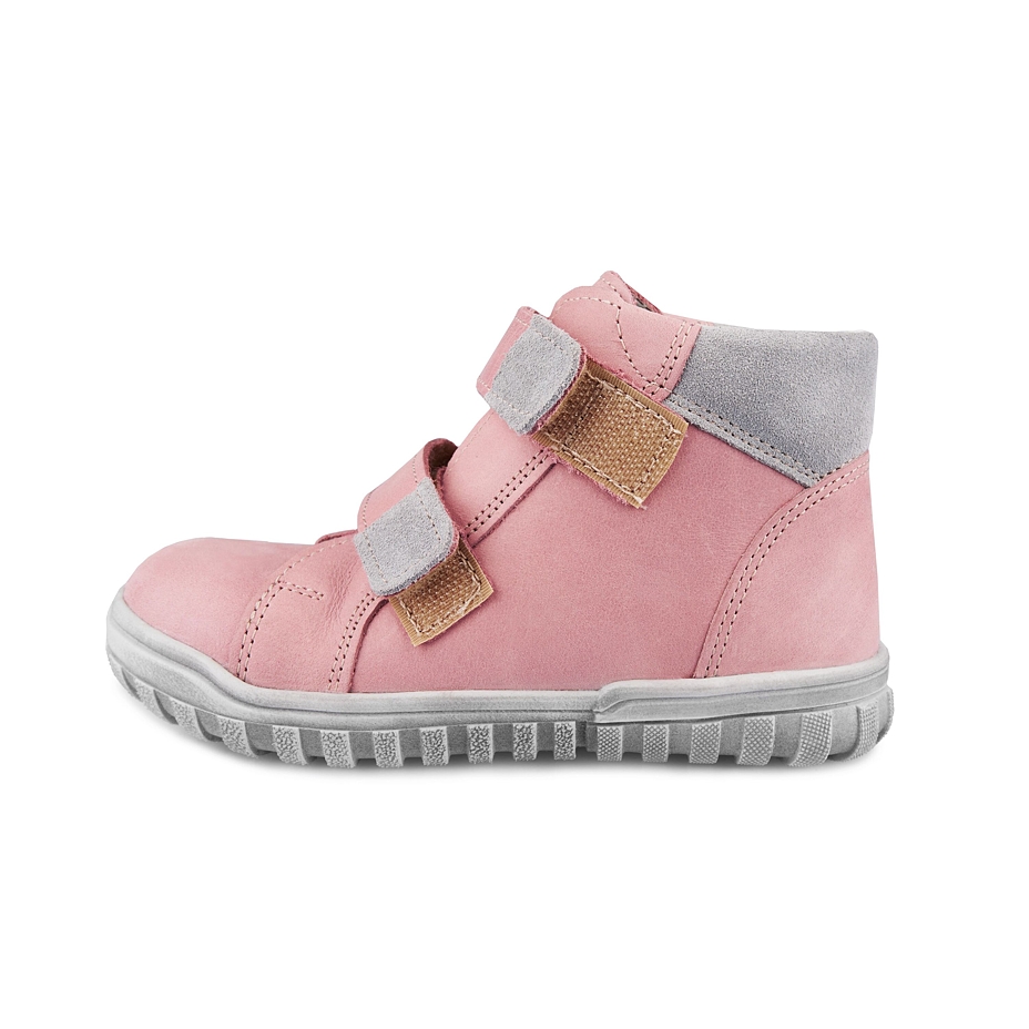 Kinder lederen sneakers met klittenband Pepe, roze