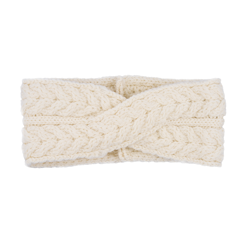 Wollen gekruiste hoofdband Supersoft Merino, naturel