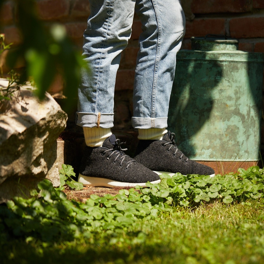Wollen Woolee hoge sneakers, donkergrijs