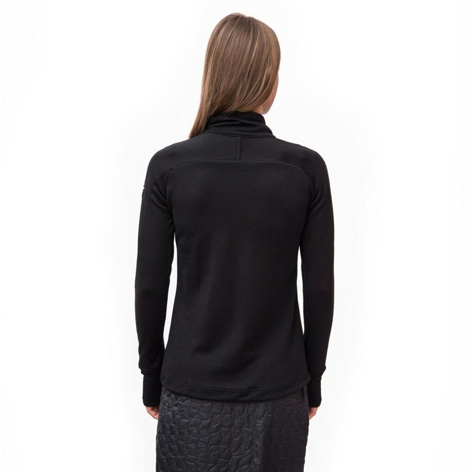 Merino Upper dames sweatshirt volledige rits zwart