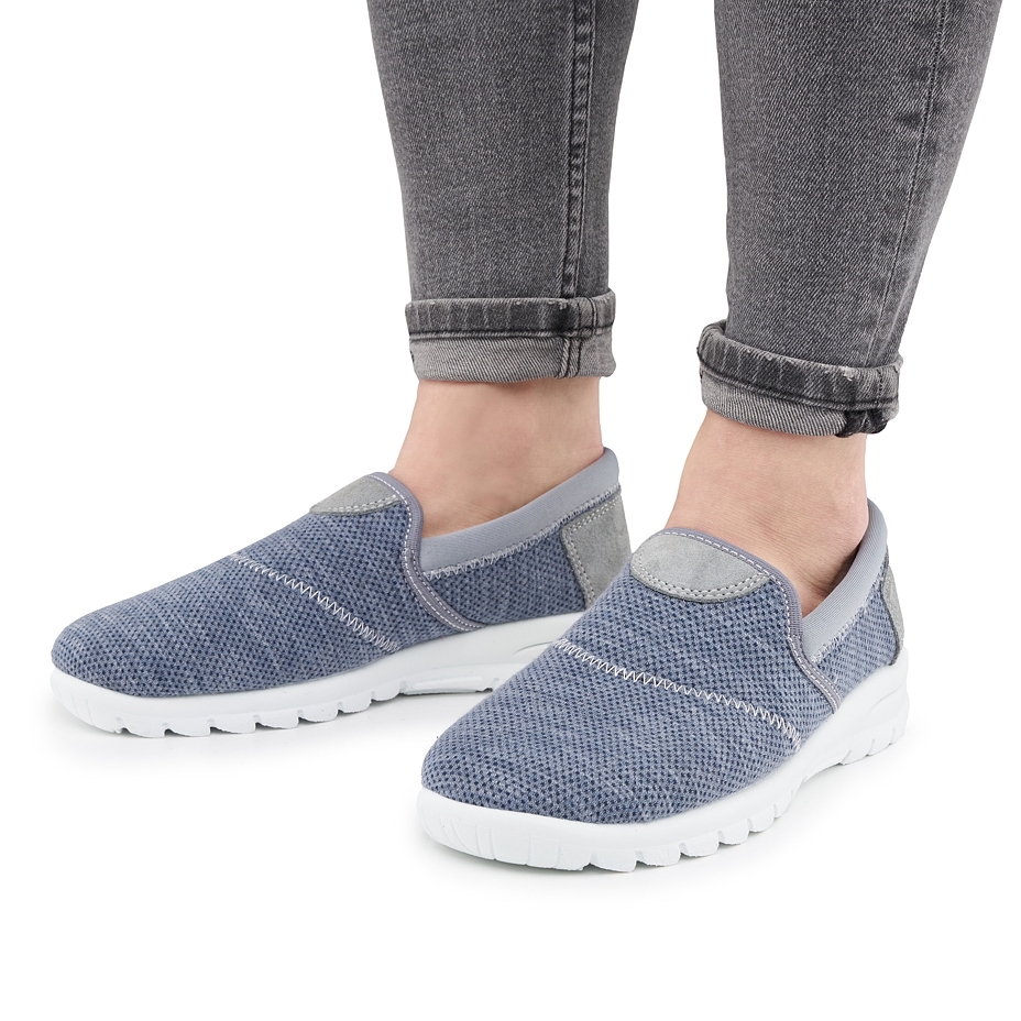 Dames slip-on sneakers, blauw