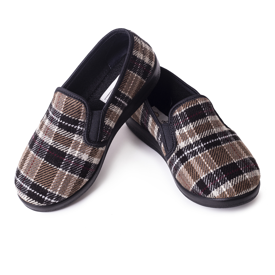 Dames antislip pantoffels geruit