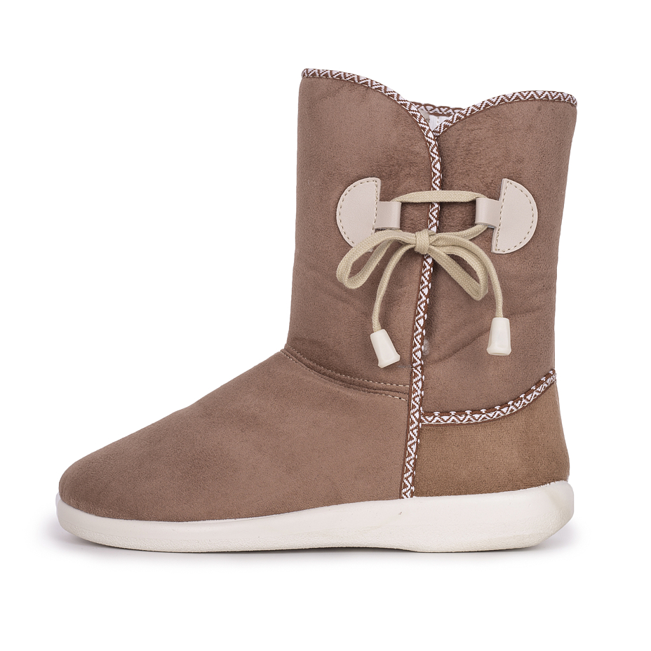 Dames boots met schapenwol, lichtbruin