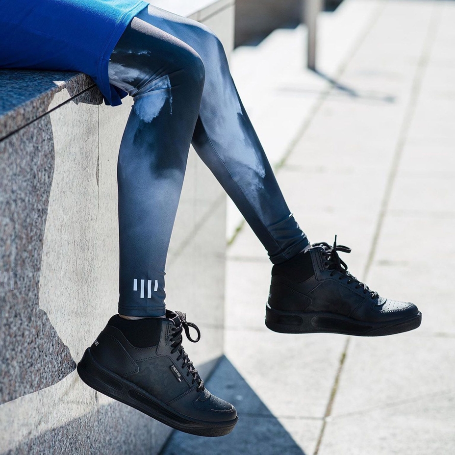 Lederen enkelsneakers Prestige, zwart